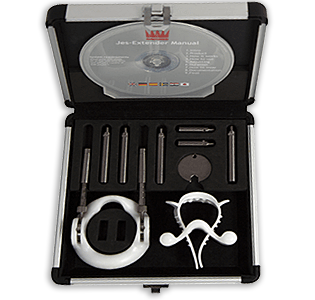 ProExtender metal device fastens around the base of the penis has a fully adjustable traction